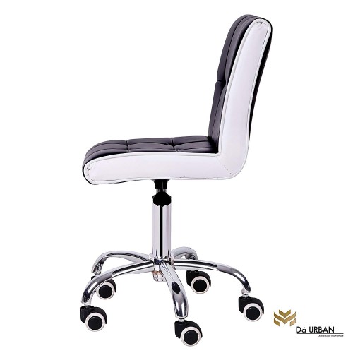 Da URBAN Height Adjustable Black & White Cadbury Cafeteria & BAR Wheels Stool/Chair