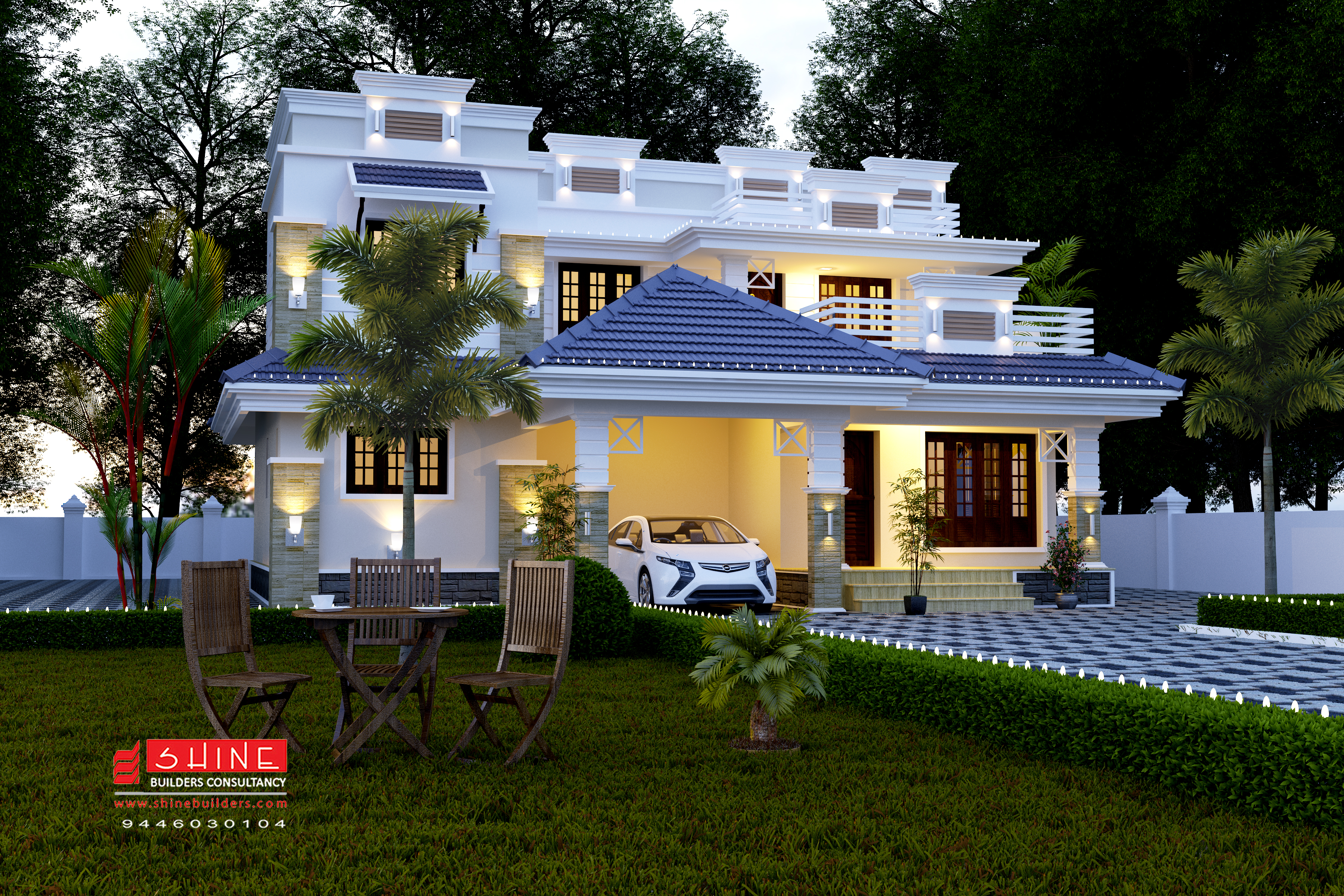 Two Storey House Plan With Car Porch Acha Homes