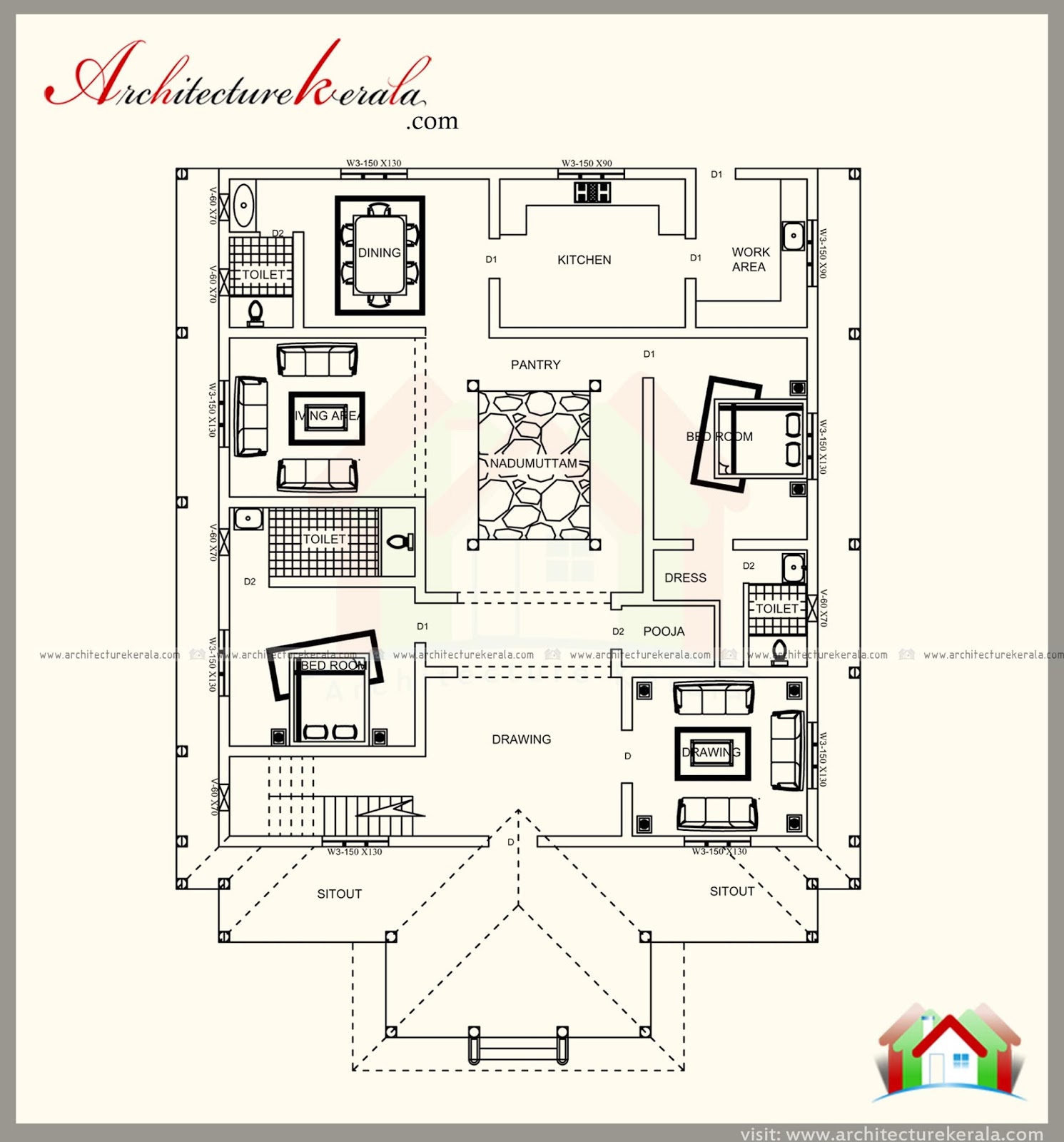 Traditional Kerala Style House Plan Like 3 