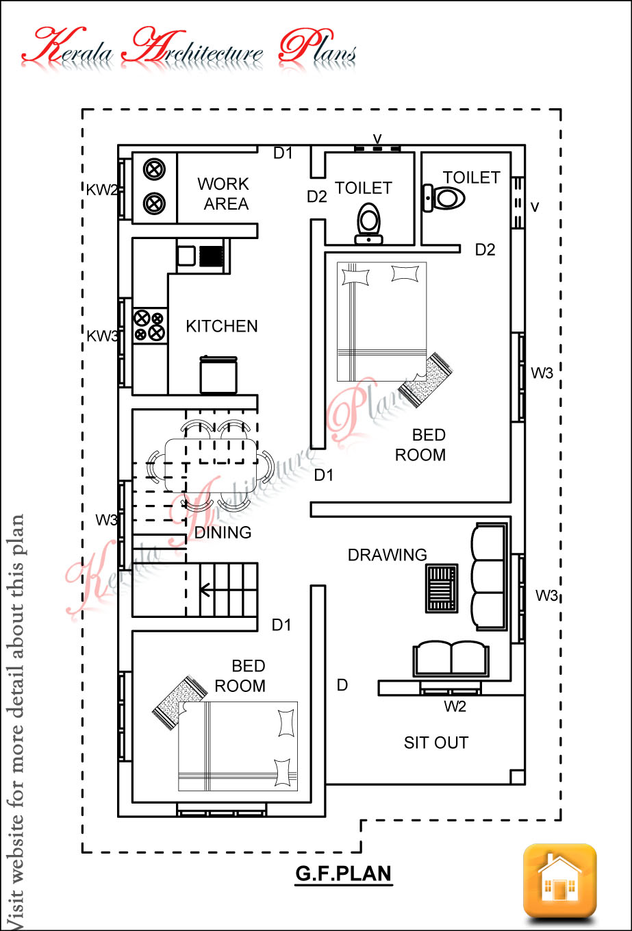 1200 Square Feet Kerala House Plan Best Three Bedroom House Plans In 