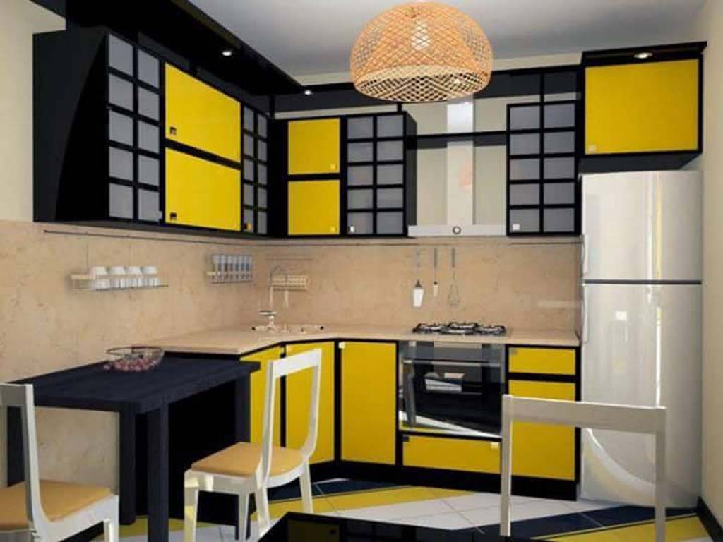 modern yellow kitchen interior design ideas