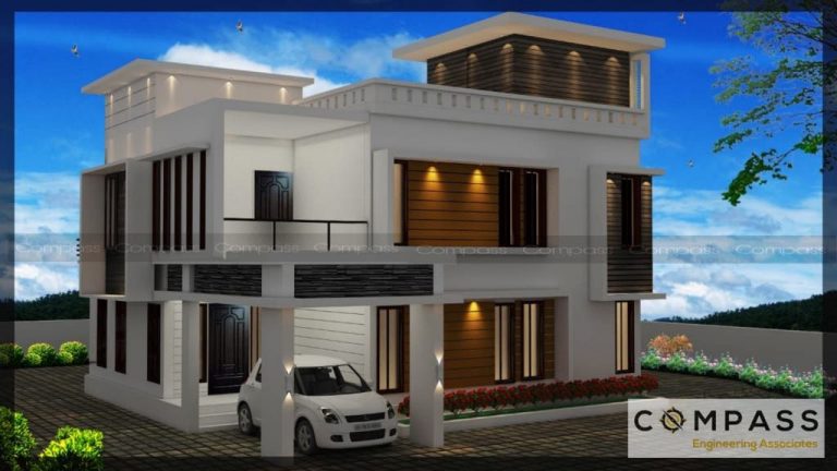 Best 4 BHK Modern Style Home Design, House Plan, Duplex House for Two