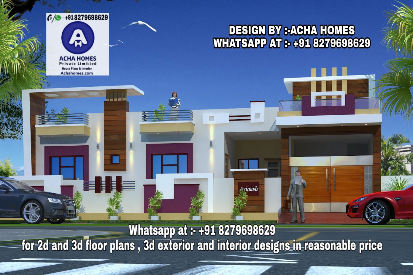 Best House Front Elevation, Top Indian 3D Home Design, 2 BHK Single